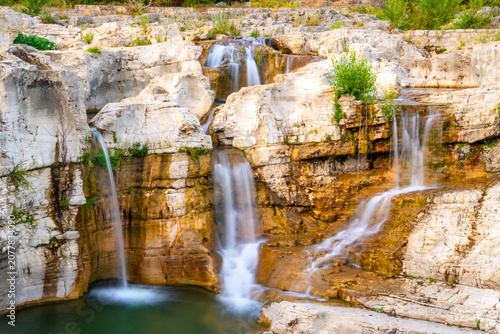Konstfotografi Waterfall “Cascades du Sautadet“ in La Roque sur Cèze in Provence France