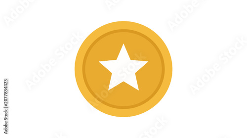 Gold coin icon featuring a white star center.
