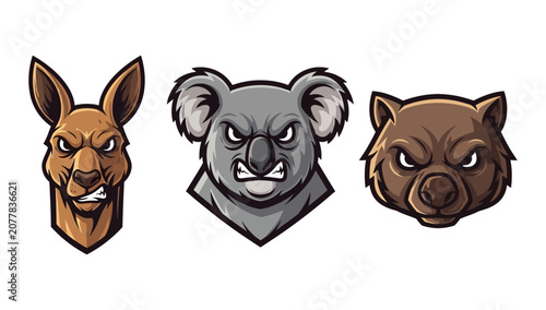 Photography Australian Animal Mascot Head Set