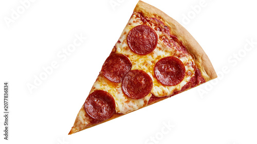 Konstfotografi Pepperoni pizza slice with melted cheese and crispy crust