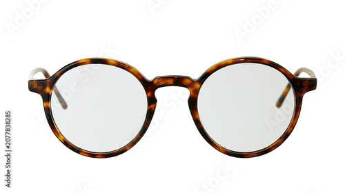 Φωτογραφία Round tortoise shell eyeglasses with clear lenses