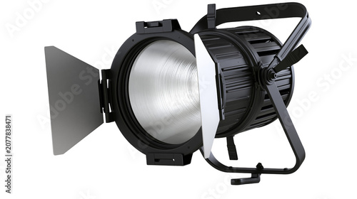 Photos Stage lighting fresnel spotlight with barn doors and yoke