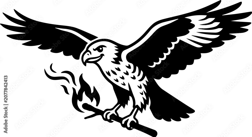 Fototapeta premium eagle with wings