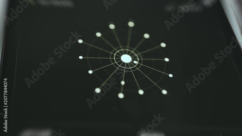 Network connection diagram used to visualize relationships between data points