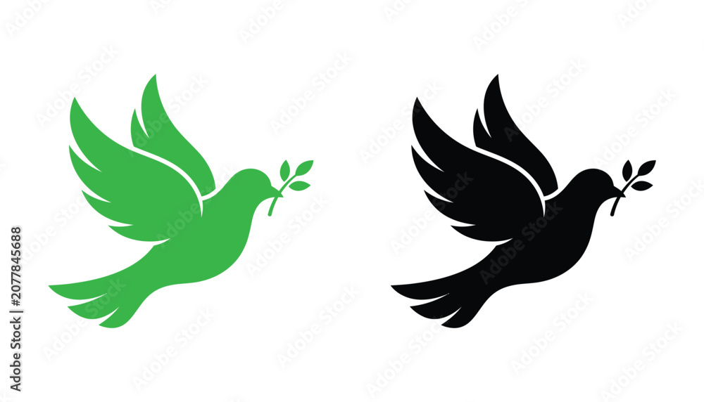Fototapeta premium World mental health day dove silhouette symbolizing peace hope and wellbeing