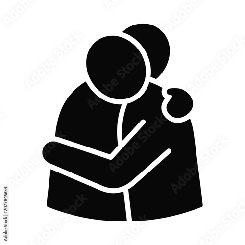 Foto World mental health day silhouette illustration of a supportive hug