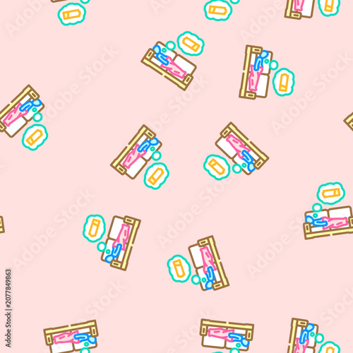 Bild auf Leinwand physical inactivity obesity overweight vector seamless pattern physical inactivi