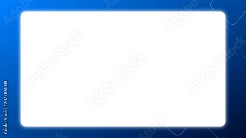 Professional blue corporate presentation template with a large white frame copy space for digital content display