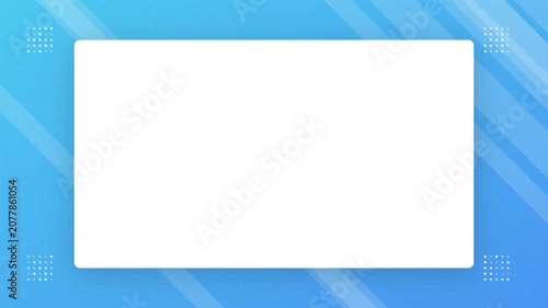 Clean Blue Abstract Presentation Template with White Rectangle Frame and Moving Geometric Stripes for Corporate Media