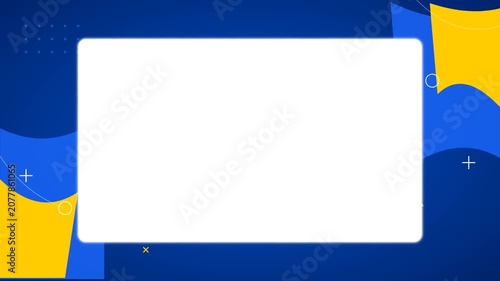 Abstract Blue and Yellow Geometric Presentation Template with Central White Copy Space for Business Motion Graphics