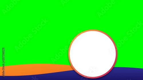 Modern Presentation Template with Animated Wave Border and Circular Frame Overlay for Corporate Video Editing on Green Screen