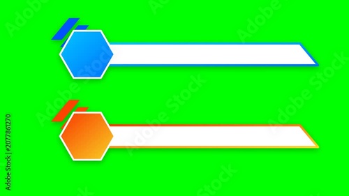 Set of Two Lower Third Graphic Templates Featuring Hexagonal Icons and Horizontal Bars for Corporate Video Presentations
