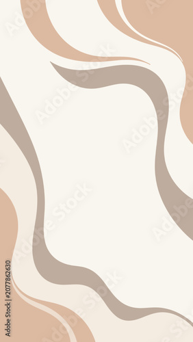 Organic Wavy Lines Abstract Background in Earthy Tones - A Gentle Minimalist Design Aesthetic for Modern Templates, Digital Art, and Contemporary Branding Concepts