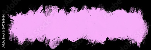 Light pink painted smudge banner on a black canvas. Wide grunge border element with jagged edges for creative dark-themed layouts.
