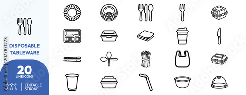 Принти на полотні Compostable Mealware Essentials icon set