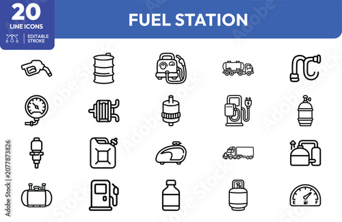 Bild auf Leinwand Refueling Technology icon set