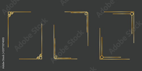 Tableau sur toile Luxury gold corner frames