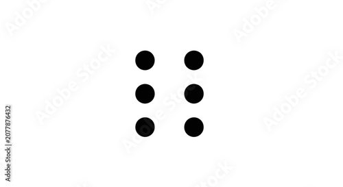 Six black dots arranged in two vertical columns on a plain white background