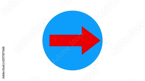 Right arrow revealed through circular sliding mask