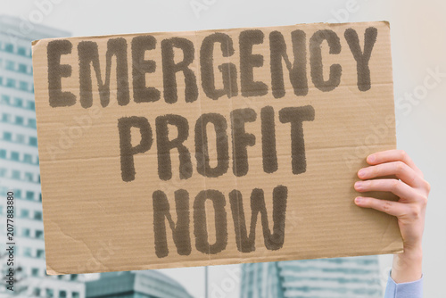 Принти на полотні "Emergency profit now" Crises become opportunities for financial gain