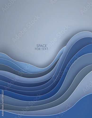 Abstract Blue Wave Background Design.
