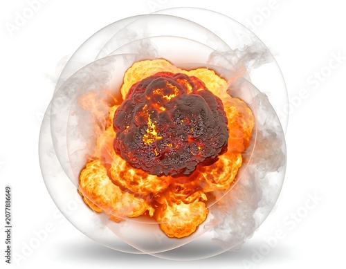 Abstract Colorful Explosion in Glass Sphere.