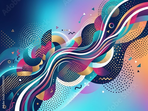 Abstract Colorful Wave Pattern Background.