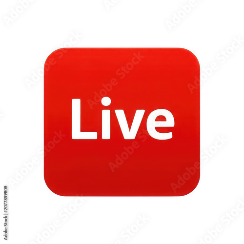 Red live icon for streaming broadcast
