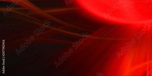 Fotografija Abstract red and black lines with bright light rays emanating from corner, dramatic and intense motion blur effect