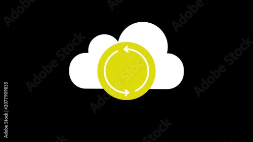 Cloud computing cycle refresh animation refresh cycle symbol data storage cloud service technology