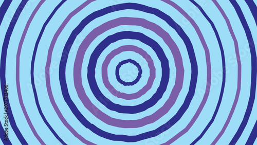 Canvastavla Concentric circle pattern in shades of blue and purple creating calm ripple effect on light blue background for meditative decorative designs