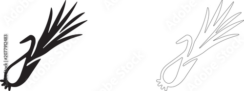 Lemongrass vector icon, citrus herb symbol, asian spice ingredient and aromatherapy oil.