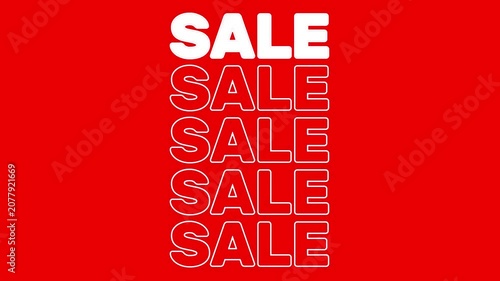 Animated red marketing background with flashing sale typography for retail promotions and commercial discount seasonal events
