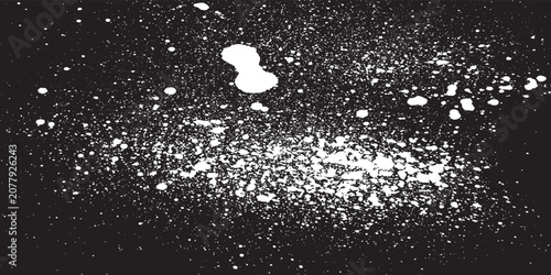 White Paint Splatter On Black Background, Abstract Powder Explosion Texture For Design And Art