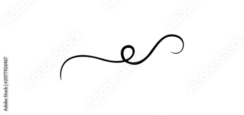 Elegant Calligraphic Swirl Text Divider Vector Line Art
