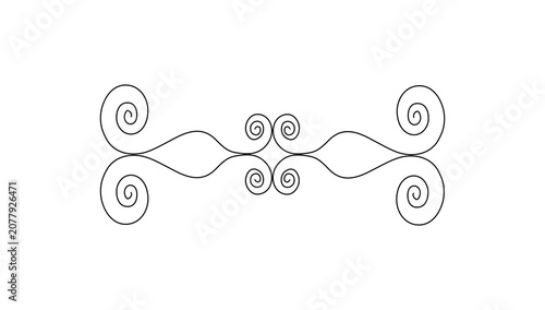 Vintage Elegant Swirl Divider Line Art Vector Graphic