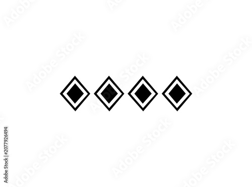Four Black Diamonds Text Divider Line Art Vector Graphic