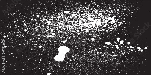 White Paint Splatter On Black Background, Abstract Powder Explosion Texture For Design And Art
