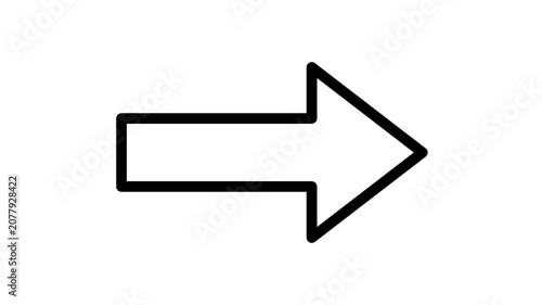 Right arrow drawing progressively for navigation guidance.
