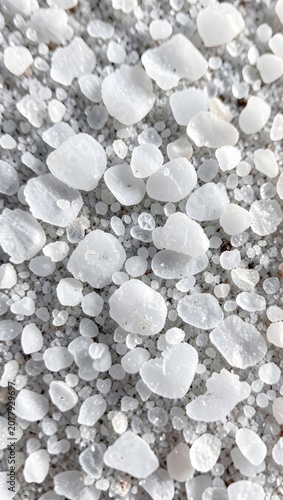 Close-up view of white and gray pebbles texture.