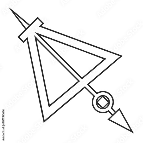 Geometric compass icon in minimalist black line art style  