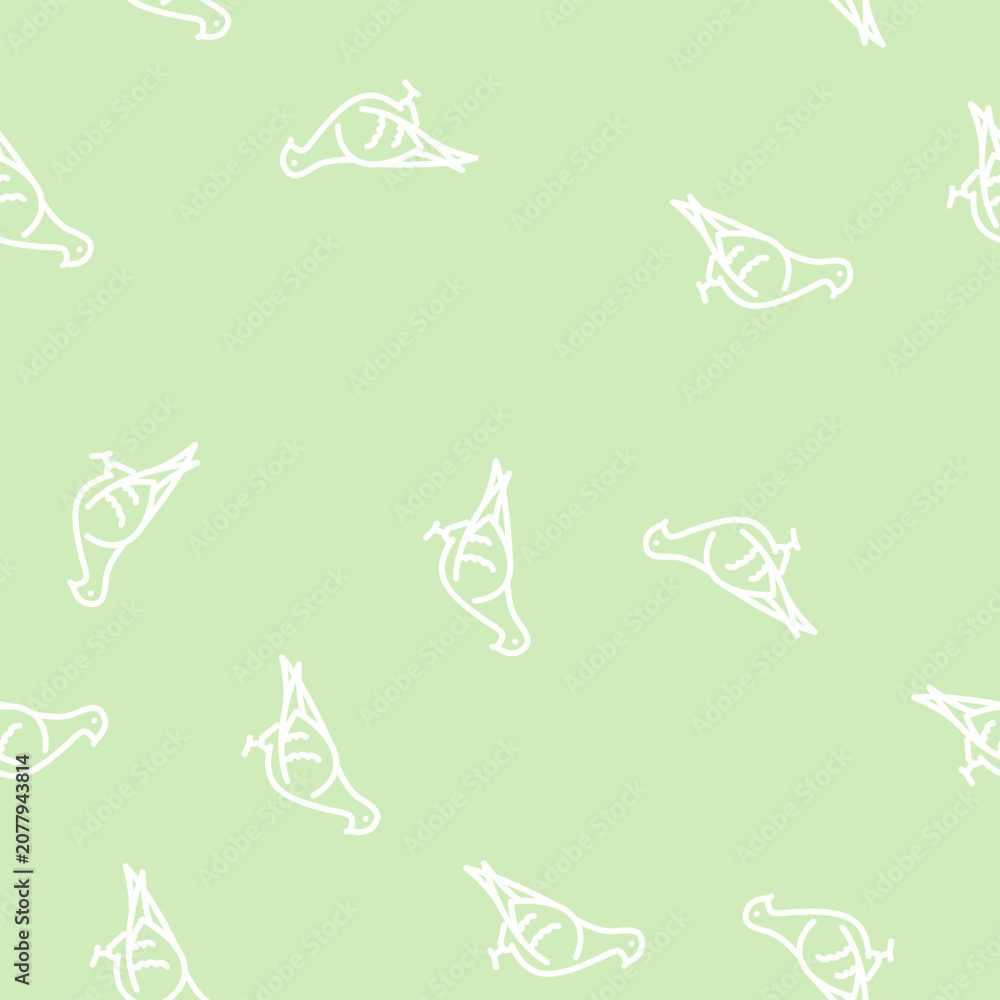 Fototapeta premium pigeon bird line seamless pattern pigeon bird thin line illustration