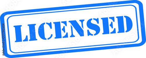 Licensed stamp vector graphic for certification and approval