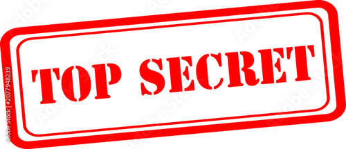 Top secret red stamp for confidential documents and classified information