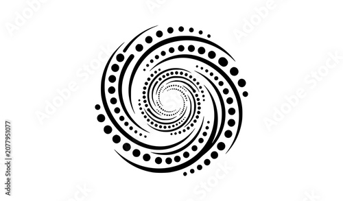 Elegant Abstract Spiral Vortex Dotted Logo Vector Illustration for Corporate Branding
