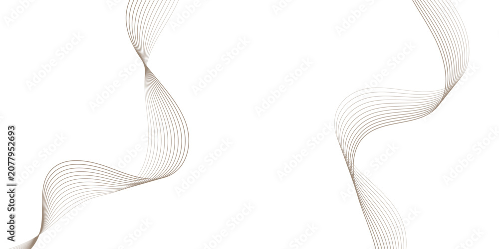 Fototapeta premium Elegant Abstract Brown Wave Lines On Minimal White Background For Modern Design And Decoration.