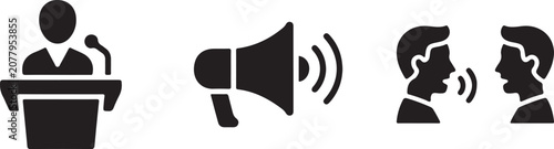 Quadro su tela Public Communication Civic Awareness Icon.
