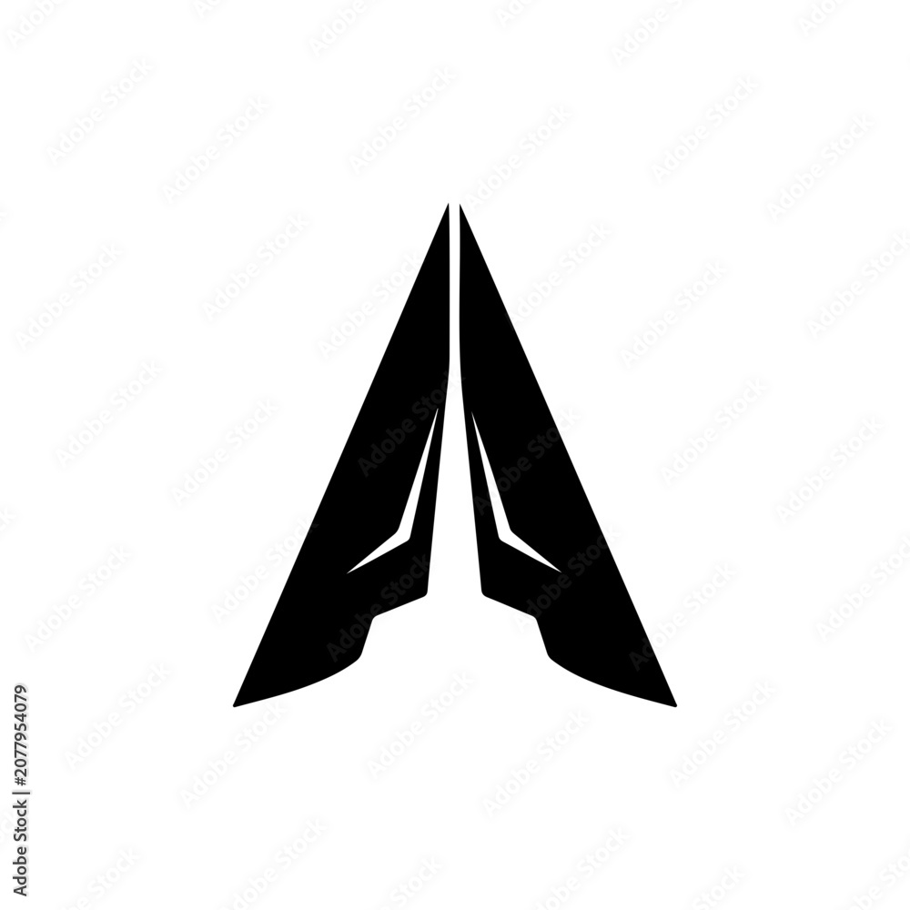 Fototapeta premium Abstract Sharp Split Letter A Vector Logo