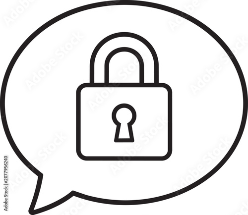 Padlock icon in a speech bubble