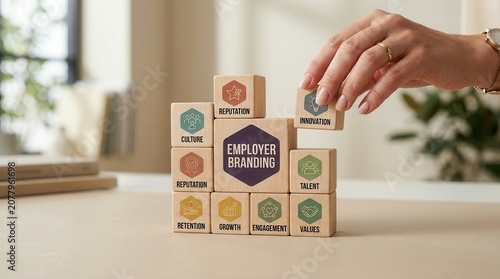 Strategic employer branding concept for a competitive job market and loyal workforce.